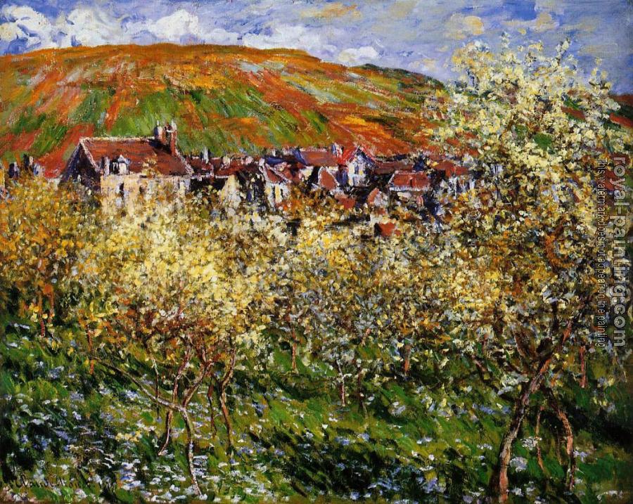 Claude Oscar Monet : Plum Trees in Blossom at Vetheuil